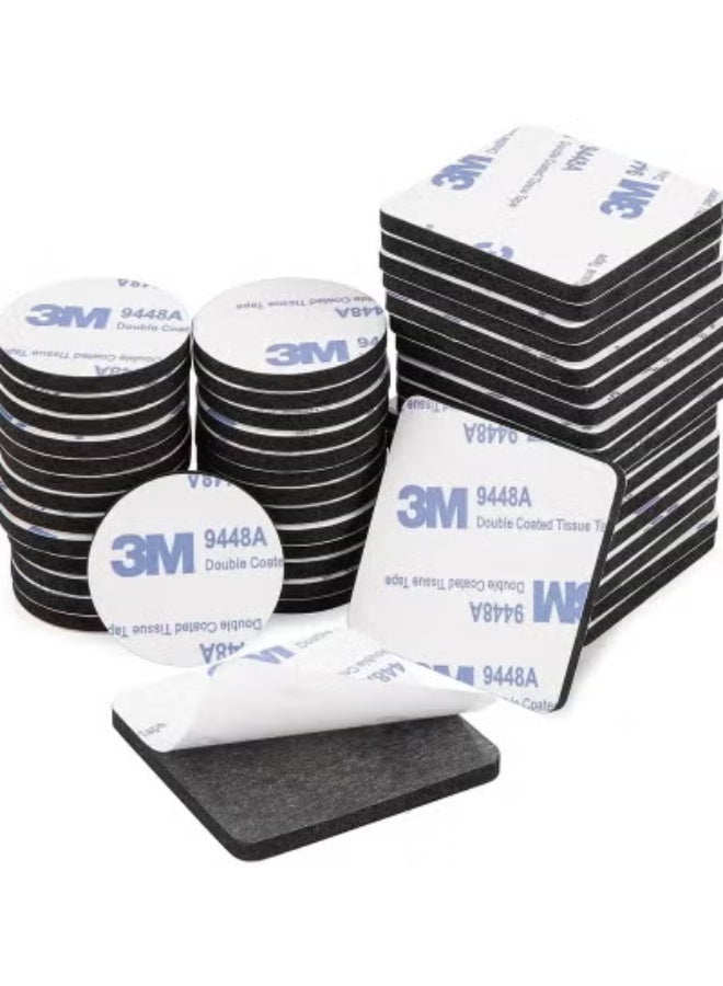 3M 60 pcs of double-sided tape, waterproof tape, foam pad, strong tape, suitable for fixing photos, murals, lamps, hooks, home, office, kitchen. Square 40×40 mm, round 25 mm, rectangular 50*30 mm - Image 5